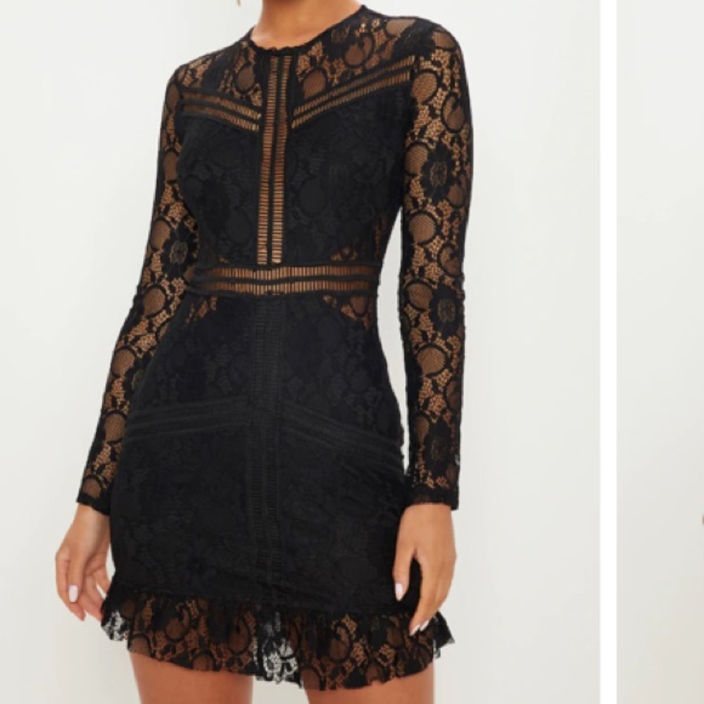 Pretty Little Thing Black Lace Dress
